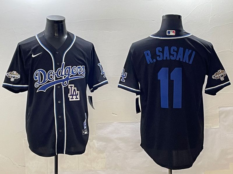 Men Los Angeles Dodgers 11 R.Sasaki Black Fashion Game 2025 Nike MLB Jersey style 3069